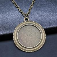 Zinc Alloy Pendant Cabochon Setting Round plated vintage & DIY nickel lead & cadmium free 25mm Sold By PC