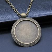 Zinc Alloy Pendant Cabochon Setting Round plated vintage & DIY nickel lead & cadmium free 25mm Sold By PC