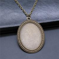 Zinc Alloy Pendant Cabochon Setting Oval plated vintage & DIY nickel lead & cadmium free Sold By PC