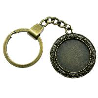 Zinc Alloy vedhæng Cabochon Setting, Runde, antik bronze farve forgyldt, Vintage & du kan DIY, nikkel, bly & cadmium fri, 25mm, Solgt af PC