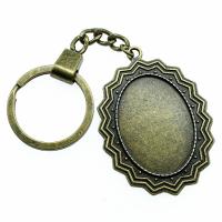 Zinc Alloy vedhæng Cabochon Setting, Oval, antik bronze farve forgyldt, Vintage & du kan DIY, nikkel, bly & cadmium fri, 25x35mm, Solgt af PC