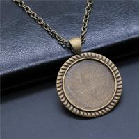 Zinc Alloy Pendant Cabochon Setting Round plated vintage & DIY nickel lead & cadmium free 25mm Sold By PC