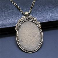 Zinc Alloy Pendant Cabochon Setting Oval plated vintage & DIY nickel lead & cadmium free Sold By PC