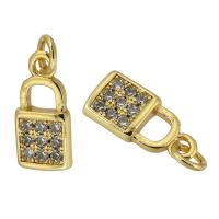 Cubique Pendentif en laiton zircon pavent, cadnas, bijoux de mode & pavé de micro zircon & pour femme, protéger l'environnement, sans nickel, plomb et cadmium, 6*12*2mm, Trou:Environ 2mm, Vendu par PC