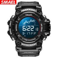 Reloj de pulsera SMAEL®Men, Cristal orgánico, con Cuero de PU & acero inoxidable 304, Resistente al agua de la vida & unisexo, más colores para la opción, 18mm, longitud aproximado 140-240 mm, Vendido por UD