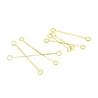 RVS Eyepins, 304 roestvrij staal, verschillende lengte voor keuze & DIY, gouden, 0.35mm, Verkocht door PC