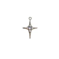 Pendants since Alloy Croise, Sinc Alloy, Cross, dath airgid plated, DIY & le rhinestone, nicil, luaidhe & caidmiam saor in aisce, 30x20mm, Díolta De réir PC