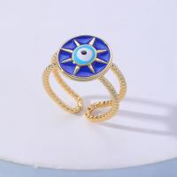 Evil Eye Smykker Finger Ring, Messing, forskellige design til valg & med rhinestone, flere farver til valg, nikkel, bly & cadmium fri, Indvendig diameter:Ca. 17mm, Solgt af PC