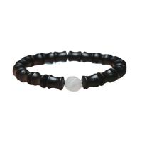 black Sandalwood bracelet, avec Jade, bambou, style folk & unisexe, 8x10mm, Longueur Environ 7.5 pouce, Vendu par PC