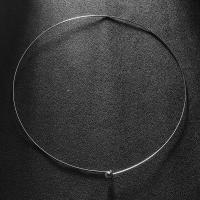 Fashion Choker halskæde, Titanium Stål, Donut, Unisex, oprindelige farve, 1mm, Indvendig diameter:Ca. 160mm, Solgt af PC