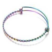 Titanium Steel Bracelet & Bangle Vacuum Ion Plating Adjustable & Unisex multi-colored 3.20mm Sold By PC