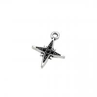 Zinc Alloy Star Pendant antique silver color plated vintage & DIY nickel lead & cadmium free Approx Sold By Bag