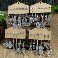 Zinc Alloy Drop Earrings plated 6 pieces & fashion jewelry & for woman nickel lead & cadmium free Sold By Set