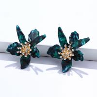 Acrylic Jewelry Earring with Zinc Alloy fashion jewelry & for woman & with rhinestone Sold By Pair