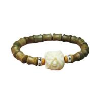 Le bois de santal vert bracelet, lion, style folk & unisexe, 8x10mm, Longueur Environ 6.3 pouce, Vendu par PC