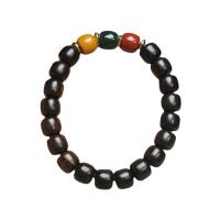 Wrist Mala, sandalwood Dubh, le Roisín, stíl tíre & unisex, 9x7mm, Fad Thart 7 Inse, Díolta De réir PC