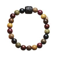 Wrist Mala Multi - gemstone with Black Sandalwood folk style & Unisex 8mm Length Approx 7 Inch Sold By PC