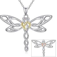 Zinc Alloy Halsketting, Dragonfly, plated, voor vrouw & hol, meer kleuren voor de keuze, 20.60x26mm, Lengte Ca 17.7 inch, Verkocht door PC