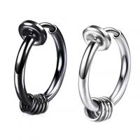 Titanium Steel Clip Earring Vacuum Ion Plating Unisex Sold By PC