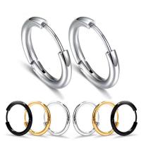 Titanium Steel Huggie Hoop Earring Vacuum Ion Plating Unisex Sold By PC