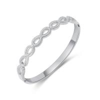 Braccialetto dell'acciaio inossidabile, 304 acciaio inox, gioielli di moda & Micro spianare cubic zirconia & per la donna, colore originale, 7mm, Lunghezza Appross. 6.69 pollice, Venduto da PC