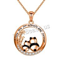 Zinc Alloy Halsketting, met 1.97inch extender keten, Ronde, plated, mode sieraden & Mother Day Jewelry & micro pave zirconia & voor vrouw & glazuur, meer kleuren voor de keuze, 22mm, Lengte Ca 17.71 inch, Verkocht door PC