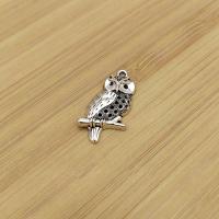 Zinc Alloy Animal Pendants Owl antique silver color plated vintage & DIY nickel lead & cadmium free Approx Sold By Bag