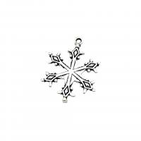 Zinc Alloy Pendants Snowflake antique silver color plated vintage & DIY nickel lead & cadmium free Approx Sold By Bag