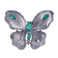 Zinc Alloy Brocher, med Krystal, Butterfly, forskellige stilarter for valg & for kvinde & med rhinestone, flere farver til valg, nikkel, bly & cadmium fri, Solgt af PC