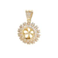 Cubic Zirconia Micro Pave Brass Pendant 14K gold plated DIY & micro pave cubic zirconia Sold By PC