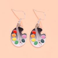 Zinc Alloy Drop Earrings fashion jewelry & for woman & enamel nickel lead & cadmium free 18*44mm Approx Sold By Lot