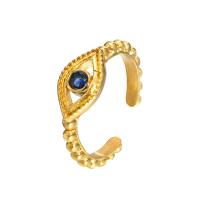 Vinger Ring in edelstaal, 304 roestvrij staal, verschillende grootte voor keus & micro pave zirconia & voor vrouw, gouden, 7.70mm, Verkocht door PC