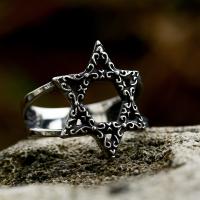 Titanium Staal Finger Ring, Hexagram, gepolijst, Vintage & verschillende grootte voor keus & voor de mens & hol, Maat:7-13, Verkocht door PC