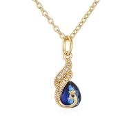 ottone collana, with 2inch extender chain, placcato oro vero, stili diversi per la scelta & Micro spianare cubic zirconia & per la donna, Lunghezza Appross. 17.7 pollice, Venduto da PC