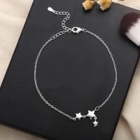 Sinc Alloy Anklet, le 1.97inch slabhra extender, dath airgid plated, jewelry faisin & do bhean, nicil, luaidhe & caidmiam saor in aisce, Fad Thart 7.87 Inse, Díolta De réir PC