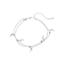 Sinc Alloy Anklet, le 1.97inch slabhra extender, dath airgid plated, jewelry faisin & do bhean, nicil, luaidhe & caidmiam saor in aisce, Fad Thart 7.87 Inse, Díolta De réir PC