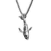 Zinklegierung Schmuck Halskette, Walfisch, silberfarben plattiert, Modeschmuck & unisex, frei von Nickel, Blei & Kadmium, 50x28mm, Länge ca. 70 cm, verkauft von PC