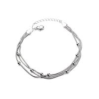 Zinklegering armbandkettingen, Zinc Alloy, met 1.38inch extender keten, silver plated, mode sieraden & multilayer & voor vrouw, nikkel, lood en cadmium vrij, Lengte Ca 6.3 inch, Verkocht door PC