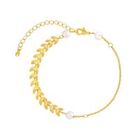 Pulseira de liga de zinco, with Concha de resina, with 1.97inch extender chain, cromado de cor dourada, joias de moda & para mulher, níquel, chumbo e cádmio livre, comprimento Aprox 8.27 inchaltura, vendido por PC