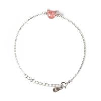 Zinklegierung Armband, mit Strawberry Quartz, mit Verlängerungskettchen von 1.18inch, silberfarben plattiert, Modeschmuck & für Frau, frei von Nickel, Blei & Kadmium, Länge ca. 6.3 ZollInch, verkauft von PC