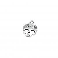 Zink Alloy Skull hängen, antik silver pläterad, Vintage & DIY, nickel, bly och kadmium gratis, 15x12mm, Ca 100PC/Bag, Säljs av Bag