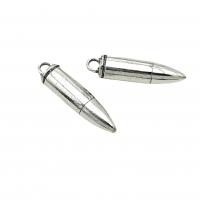 Zinc Alloy Pendants Bullet antique silver color plated vintage & DIY nickel lead & cadmium free Approx Sold By Bag