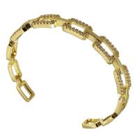 Pulseras de latón, metal, chapado en color dorado, Joyería & micro arcilla de zirconia cúbica & para mujer, libre de níquel, plomo & cadmio, 8mm, diámetro interior:aproximado 57mm, Vendido por UD