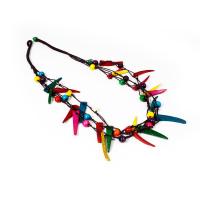 Fashion Necklace Jewelry Coconut with Nylon Cord fashion jewelry & multilayer & Unisex mixed colors Length Approx 21.65 Inch Sold By PC