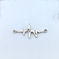 Zinc Alloy Connector Electrocardiographic antique silver color plated vintage & DIY & 1/1 loop nickel lead & cadmium free Approx Sold By Bag