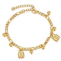 Acier titane bracelet, avec 2inch chaînes de rallonge, cadnas, Placage, Style coréen & pour femme, plus de couleurs à choisir, Longueur Environ 7 pouce, Vendu par PC