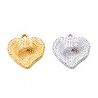 Stainless Steel Heart Pendants 304 Stainless Steel Vacuum Ion Plating DIY Sold By PC