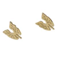 Roestvrij staal Stud Earrings, 304 roestvrij staal, voor vrouw, gouden, 12x14mm, Verkocht door pair