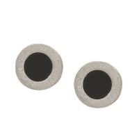 Stainless Steel Stud Earrings 304 Stainless Steel Round Vacuum Ion Plating for woman & enamel 12mm Sold By Pair