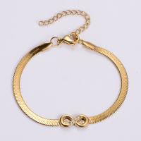 Rustfrit stål smykker Armbånd, 316L Stainless Steel, med 1.97inch extender kæde, Infinity, mode smykker & for kvinde & med rhinestone, flere farver til valg, 4mm, Længde Ca. 6.69 inch, Solgt af PC